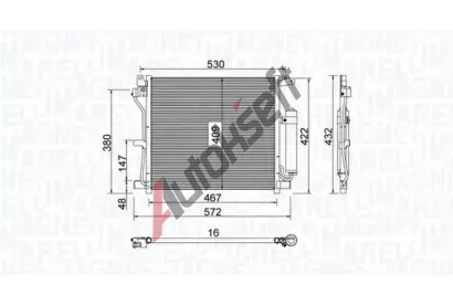 MAGNETI MARELLI Kondenztor klimatizace MAG 350203799000, 350203799000