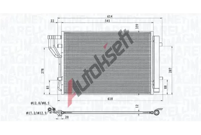 MAGNETI MARELLI Kondenztor klimatizace MAG 350203805000, 350203805000