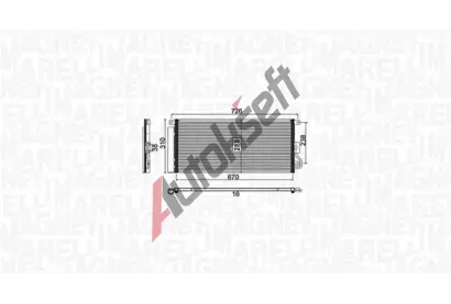 MAGNETI MARELLI Kondenztor klimatizace MAG 350203807000, 350203807000