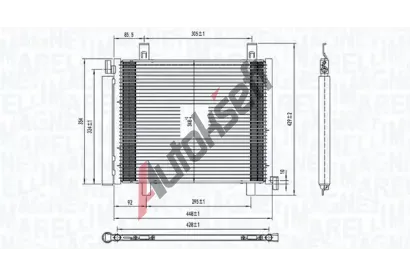 MAGNETI MARELLI Kondenztor klimatizace MAG 350203836000, 350203836000