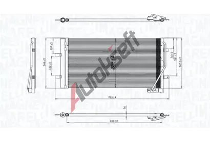 MAGNETI MARELLI Kondenztor klimatizace MAG 350203842000, 350203842000