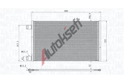 MAGNETI MARELLI Kondenztor klimatizace MAG 350203860000, 350203860000