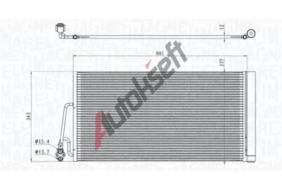 MAGNETI MARELLI Kondenztor klimatizace MAG 350203861000, 350203861000