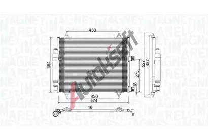 MAGNETI MARELLI Kondenztor klimatizace MAG 350203886000, 350203886000