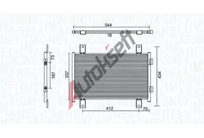 MAGNETI MARELLI Kondenztor klimatizace MAG 350203895000, 350203895000