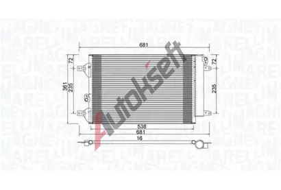 MAGNETI MARELLI Kondenztor klimatizace MAG 350203910000, 350203910000