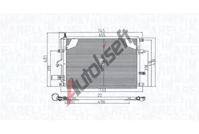 MAGNETI MARELLI Kondenztor klimatizace MAG 350203914000, 350203914000