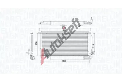 MAGNETI MARELLI Kondenztor klimatizace MAG 350203922000, 350203922000