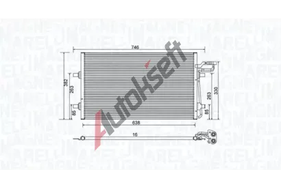 MAGNETI MARELLI Kondenztor klimatizace MAG 350203934000, 350203934000