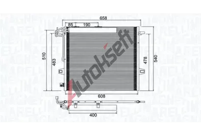 MAGNETI MARELLI Kondenztor klimatizace MAG 350203947000, 350203947000