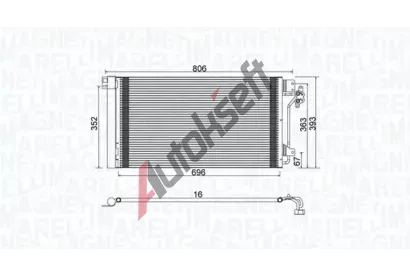 MAGNETI MARELLI Kondenztor klimatizace MAG 350203962000, 350203962000