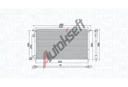 MAGNETI MARELLI Kondenztor klimatizace MAG 350203970000, 350203970000