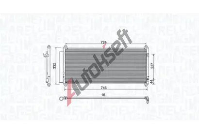 MAGNETI MARELLI Kondenztor klimatizace MAG 350203973000, 350203973000