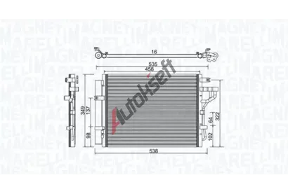 MAGNETI MARELLI Kondenzátor klimatizace MAG 350203981000, 350203981000 MAGNETI MARELLI Kondenzátor klimatizace MAG 350203981000, 350203981000