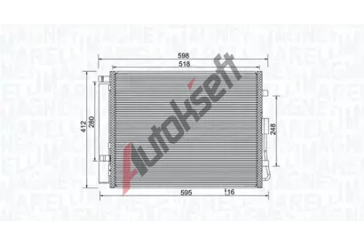 MAGNETI MARELLI Kondenztor klimatizace MAG 350203984000, 350203984000