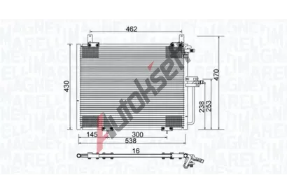 MAGNETI MARELLI Kondenztor klimatizace MAG 350203988000, 350203988000