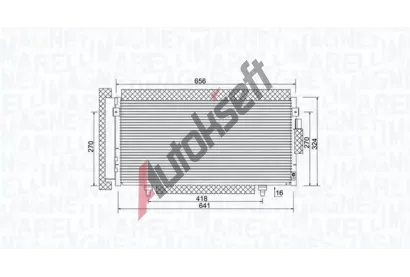MAGNETI MARELLI Kondenztor klimatizace MAG 350203998000, 350203998000