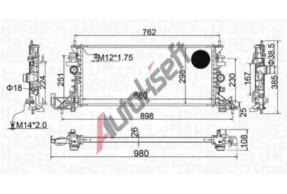 MAGNETI MARELLI Chladič vody MAG 350213206700, 350213206700 MAGNETI MARELLI Chladič vody MAG 350213206700, 350213206700