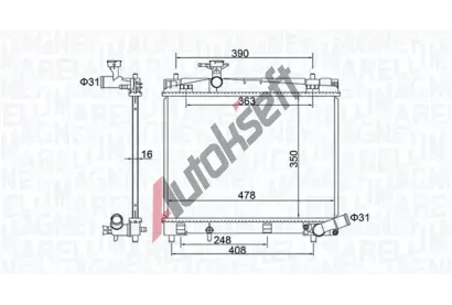 MAGNETI MARELLI Chladič vody MAG 350213208400, 350213208400 MAGNETI MARELLI Chladič vody MAG 350213208400, 350213208400