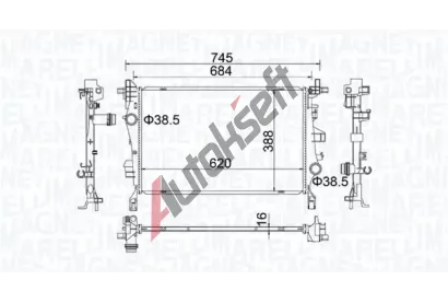 MAGNETI MARELLI Chladič vody MAG 350214400000, 350214400000 MAGNETI MARELLI Chladič vody MAG 350214400000, 350214400000