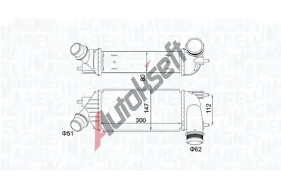 MAGNETI MARELLI Chladič vzduchu intercooler MAG 351319204140, 351319204140 MAGNETI MARELLI Chladič vzduchu intercooler MAG 351319204140, 351319204140