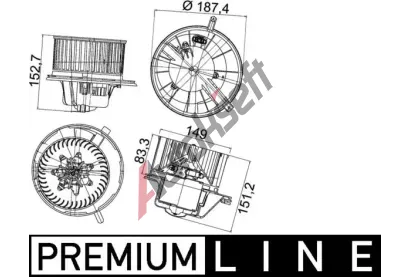 MAHLE Vnitn ventiltor MAO AB 148 000P, AB 148 000P