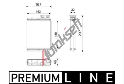 MAHLE Vmnk tepla vnitnho vytpn MAO AH 365 000P, AH 365 000P