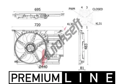 MAHLE Vtrk chlazen motoru MAO CFF 531 000P, CFF 531 000P