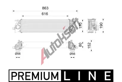 MAHLE Chladi vzduchu intercooler MAO CI 736 000P, CI 736 000P