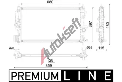 MAHLE Chladič vody MAO CR 1697 000P, CR 1697 000P  MAHLE Chladič vody MAO CR 1697 000P, CR 1697 000P