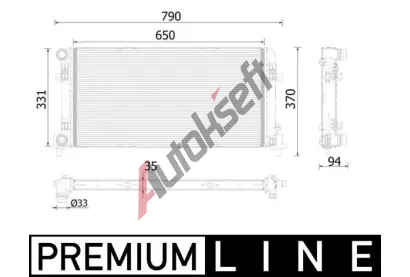 MAHLE Chladi vody MAO CR 2222 000P, CR 2222 000P