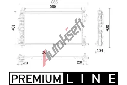 MAHLE Chladi vody MAO CR 2225 000P, CR 2225 000P