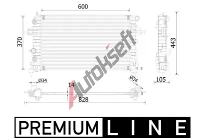 MAHLE Chladi� vody MAO CR 2226 000P, CR 2226 000P
