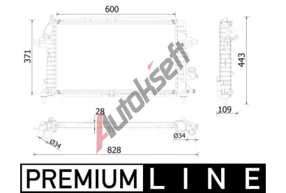 MAHLE Chladič vody MAO CR 2228 000P, CR 2228 000P MAHLE Chladič vody MAO CR 2228 000P, CR 2228 000P
