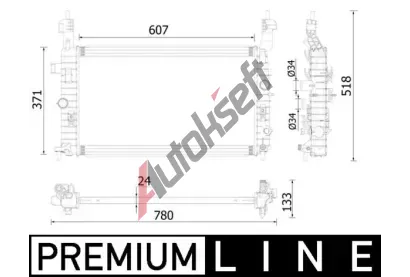 MAHLE Chladi vody MAO CR 2229 000P, CR 2229 000P