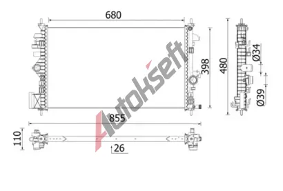 MAHLE Chladič vody MAO CR 2265 000P, CR 2265 000P MAHLE Chladič vody MAO CR 2265 000P, CR 2265 000P