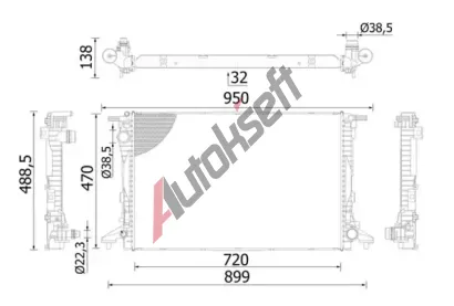 MAHLE Chladič vody MAO CR 2423 000S, CR 2423 000S MAHLE Chladič vody MAO CR 2423 000S, CR 2423 000S
