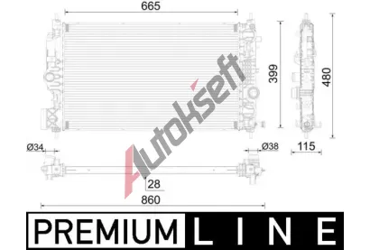 MAHLE Chladi vody MAO CR 2592 000P, CR 2592 000P