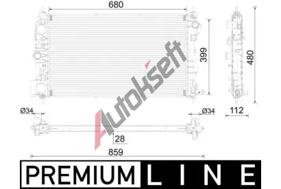 MAHLE Chladi vody MAO CR 2594 000P, CR 2594 000P