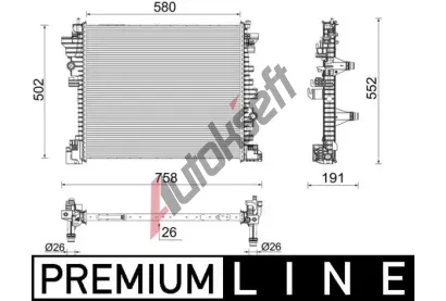 MAHLE Chladi vody MAO CR 2598 000P, CR 2598 000P