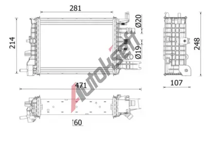 MAHLE Chladi vody MAO CR 2632 000P, CR 2632 000P