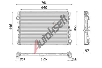 MAHLE Chladič vody MAO CR 2640 001P, CR 2640 001P MAHLE Chladič vody MAO CR 2640 001P, CR 2640 001P
