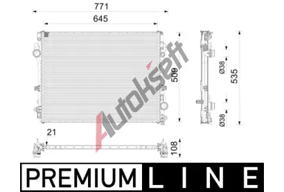 MAHLE Chladič vody MAO CR 2777 000P, CR 2777 000P MAHLE Chladič vody MAO CR 2777 000P, CR 2777 000P