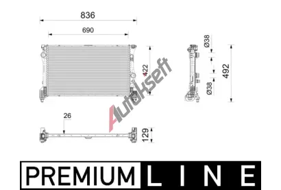 MAHLE Chladič vody MAO CR 2802 000P, CR 2802 000P MAHLE Chladič vody MAO CR 2802 000P, CR 2802 000P