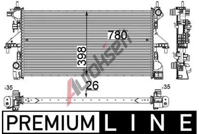 MAHLE Chladi vody MAO CR 808 000P, CR 808 000P