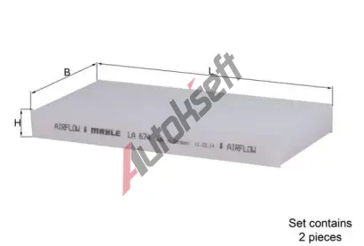 MAHLE Filtr vzduchu v interiru MAO LA 674/S, LA 674/S