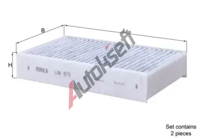 MAHLE Filtr vzduchu v interi�ru MAO LAK 873/S, LAK 873/S