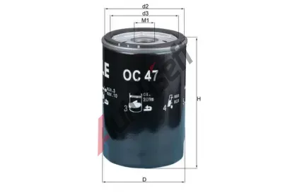 MAHLE Olejov filtr MAO OC 47 OF, OC 47 OF