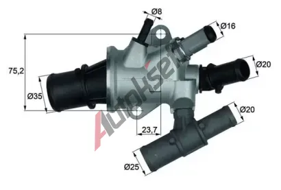 MAHLE Termostat chladiva MAO TI 168 88, TI 168 88