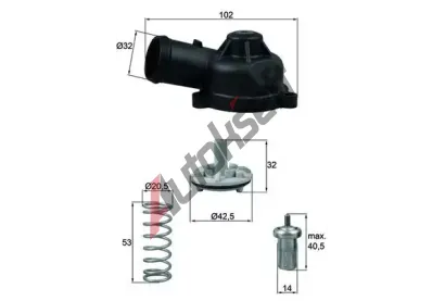 MAHLE Termostat chladiva MAO TI 244 83D, TI 244 83D